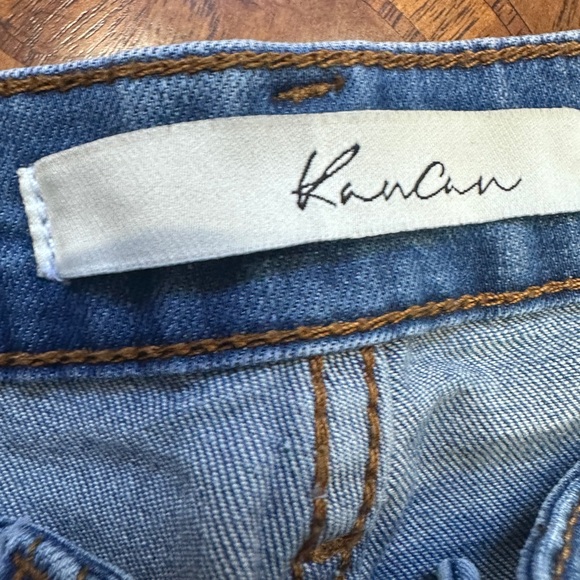 Kancan Capri Jeans 25 Mid Rise Distressed Indie Boho - Picture 3 of 6